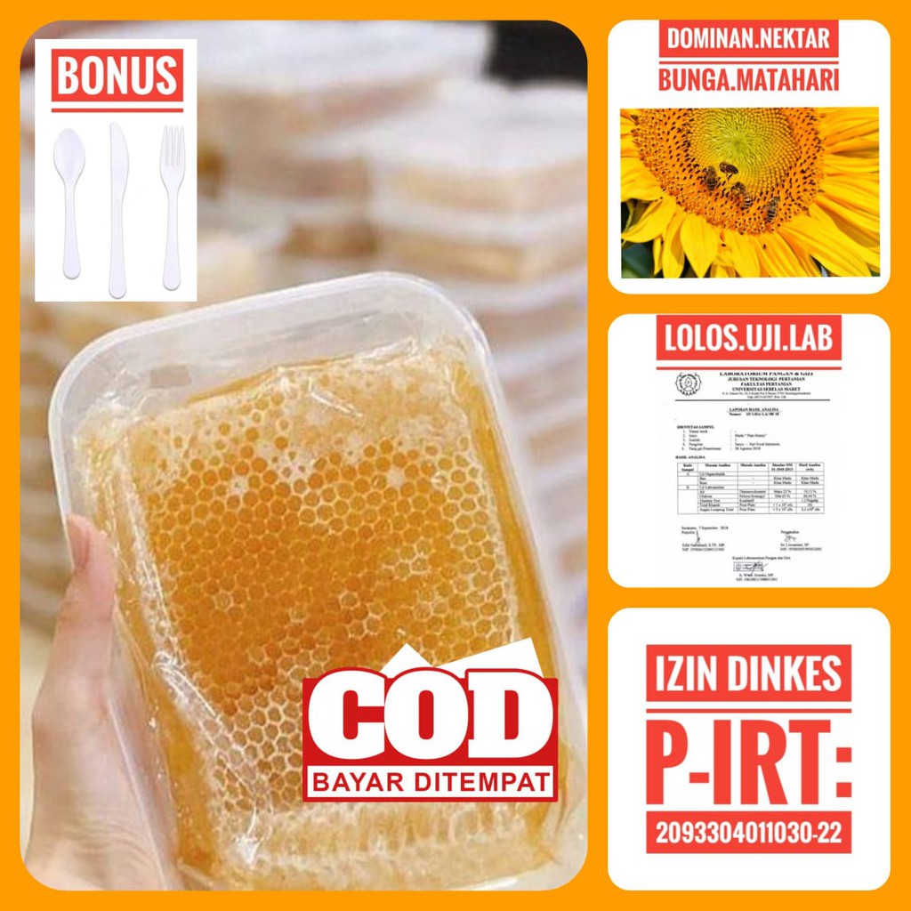 

Madu Sarang - Sarang Madu - Sarang Madu Asli - Madu Asli - Madu Murni - Sarang Madu Murni 500 gram