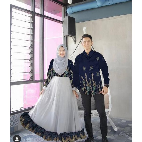 ready tiga warna baju couple kapel cople samaan pasangan kemeja batik gamis busana muslim maxy maxi