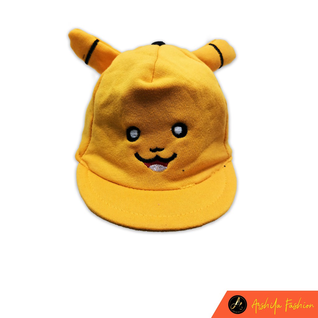 Topi Bayi / Topi Anak Karakter Pikacu/ Topi pikachu