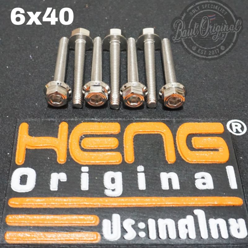 baut probolt 2kunci 2 kunci stainless 6x40 drat 10 panjang 4cm original heng thailand silver