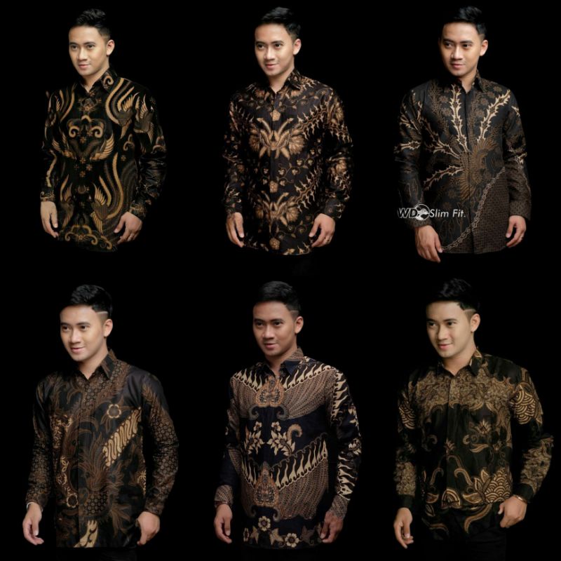 Batik Pria Lengan Panjang BATIK NAKULA HRB026 motif KERATONAN Kode 002 size M L XL XXL Reguler