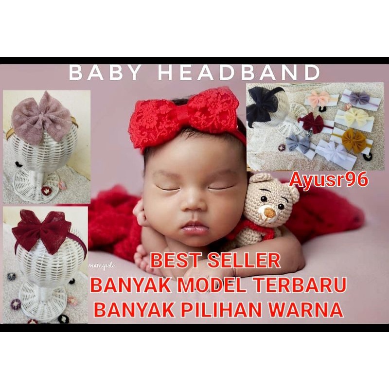 headband Newborn Bandana Anak Bando Bayi Headband Bunga Bandana Bayi bando tali aksesoris