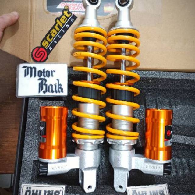 Shock Scarlet Pcx - Xmax Tabung bawah model ohlins free stiker