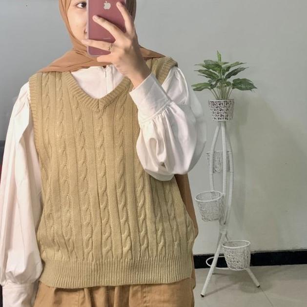 ➺ ROMPI WANITA / VEST ROMPI CABLE/BAJU WANITA PREMIUM/RAJUT TEBAL OUTERWEAR ♣