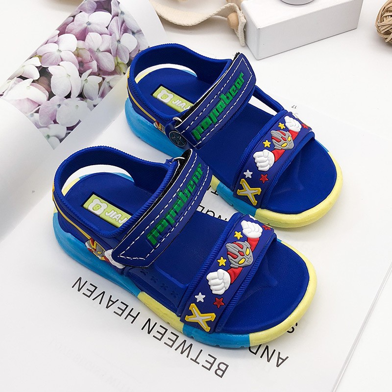 LittleAaron OKAY ULTRA 018 Sepatu Sandal Anak Laki Laki Bahan PU Model Lucu 4-8 Tahun Import