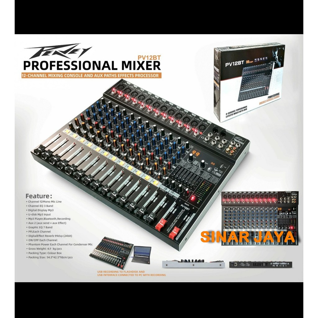 MIXER AUDIO PEAVEY PV12BT/PV12