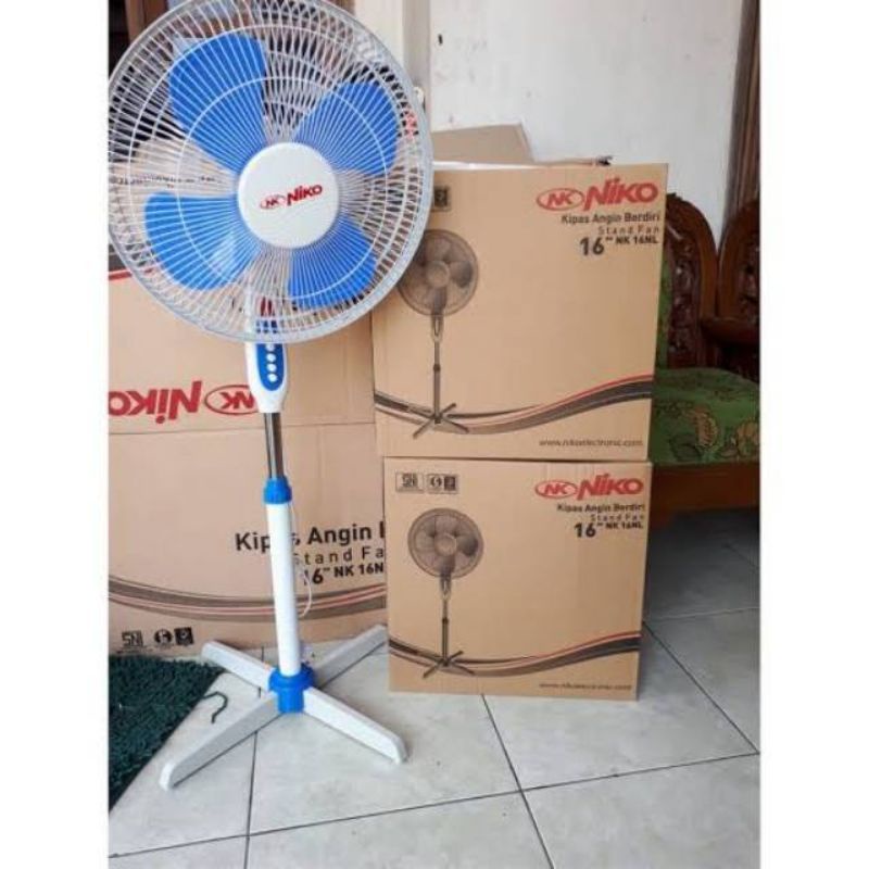 Kipas Angin 16 Stand Fan Berdiri Awet Niko Kaki Bulat Silang Inch Inchi Inci Murah ORI COD AOYAMA YA