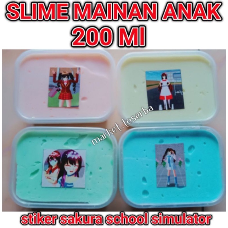 Mainan Bocil Viral Slime Aneka Warna Free Stiker Box 300 Ml SLAIM MURAH SLEM SAKURA SCHOOL SIMULATOR