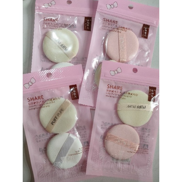 2 pcs Air Cushion Puff Spons Foundation Bedak Cair Sponge mika 3 in 1 bedak padat