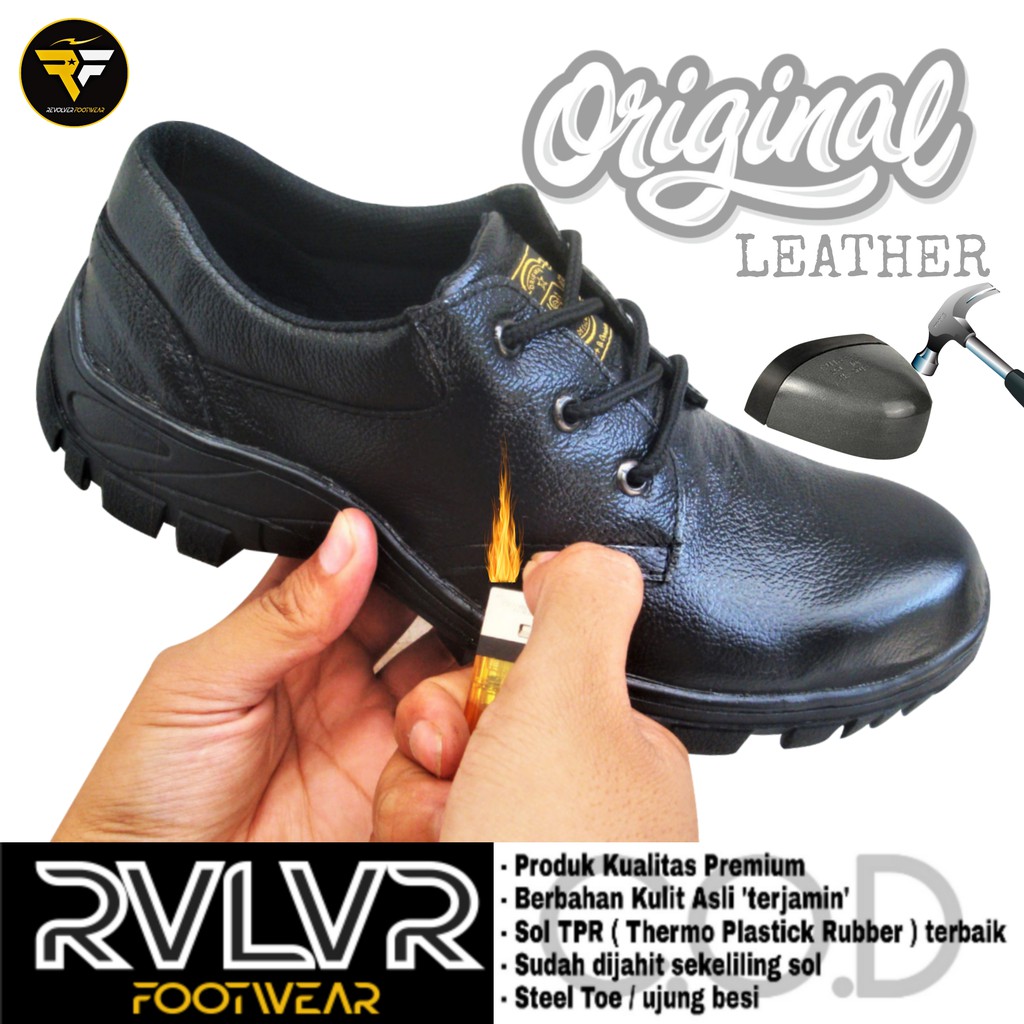 PROMO SEPATU BOOTS PRIA WANITA KULIT ASLI FORMAL MOTOR ORIGINAL - Sepatu Kulit Revolver Apache