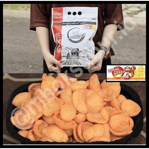 

HOT SALE Krupuk Udang Merah Balado Mbok Subur terjamin