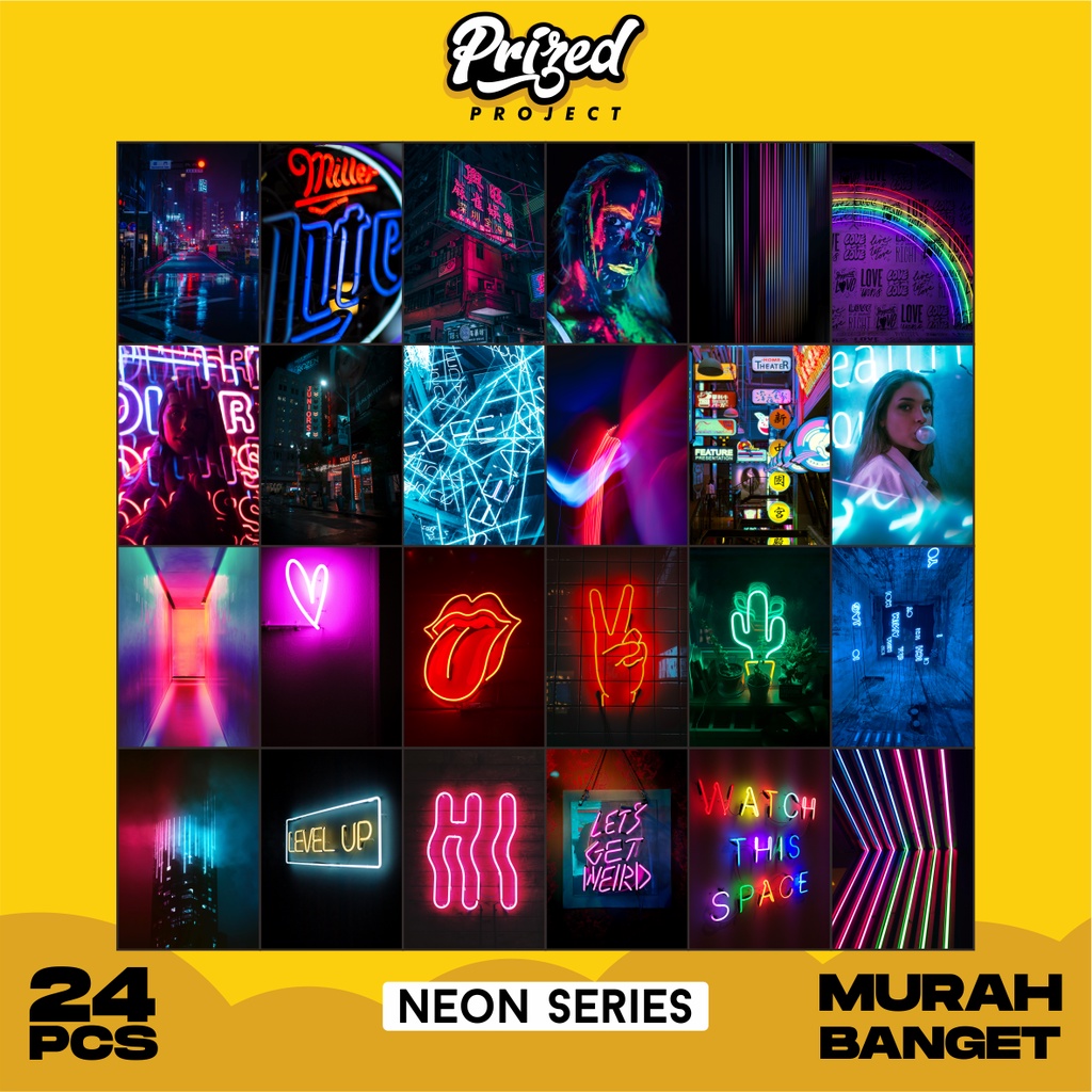 Poster Dinding Aesthetic | Poster Aesthetic | Poster Murah | Isi 24 Piece-NEON