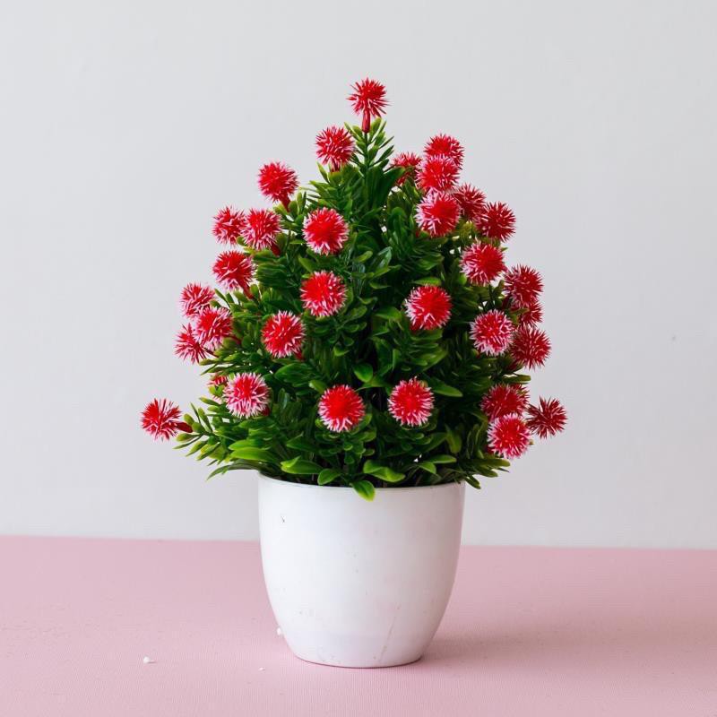 COD BUNGA PLASTIK BUNGA PAJANGAN IMITASI BUNGA ARTIFISIAL BUNGA BONSAI TANAMAN HIAS PLASTIK BP1104-MERAH