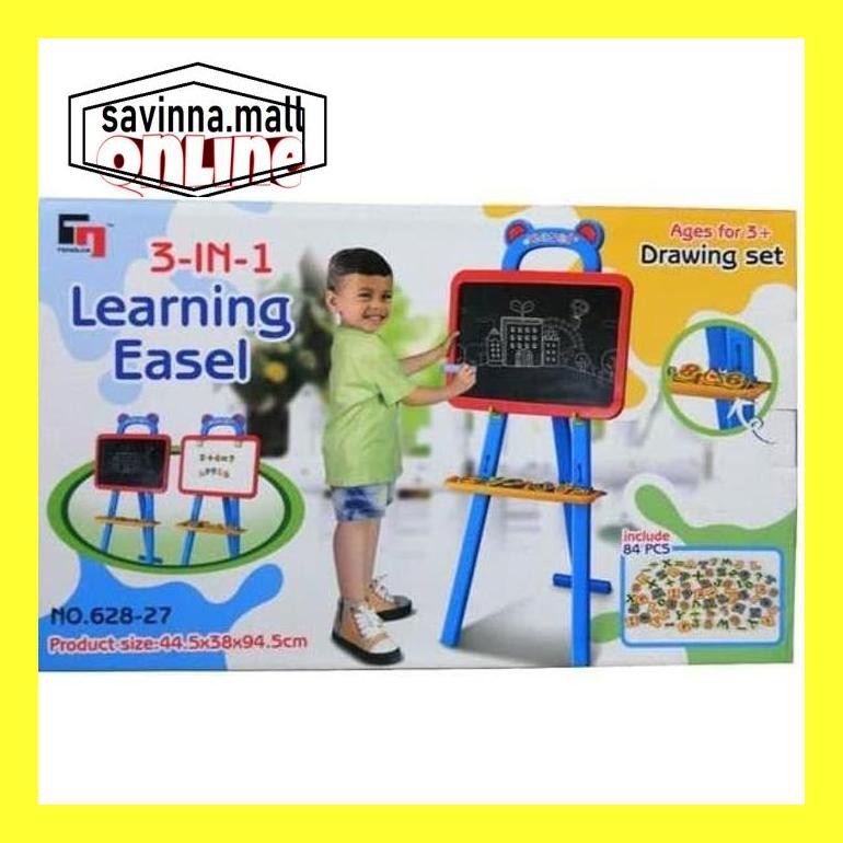 

Ankds Mainan Anak Learning Easel / Papan Tulis 3 In 1 Kids40W