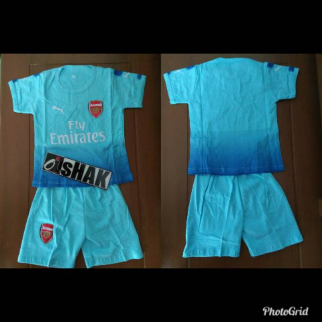 SETELAN BAJU BOLA BAYI ARSENAL AWAY OFFICIAL 2017/18.
