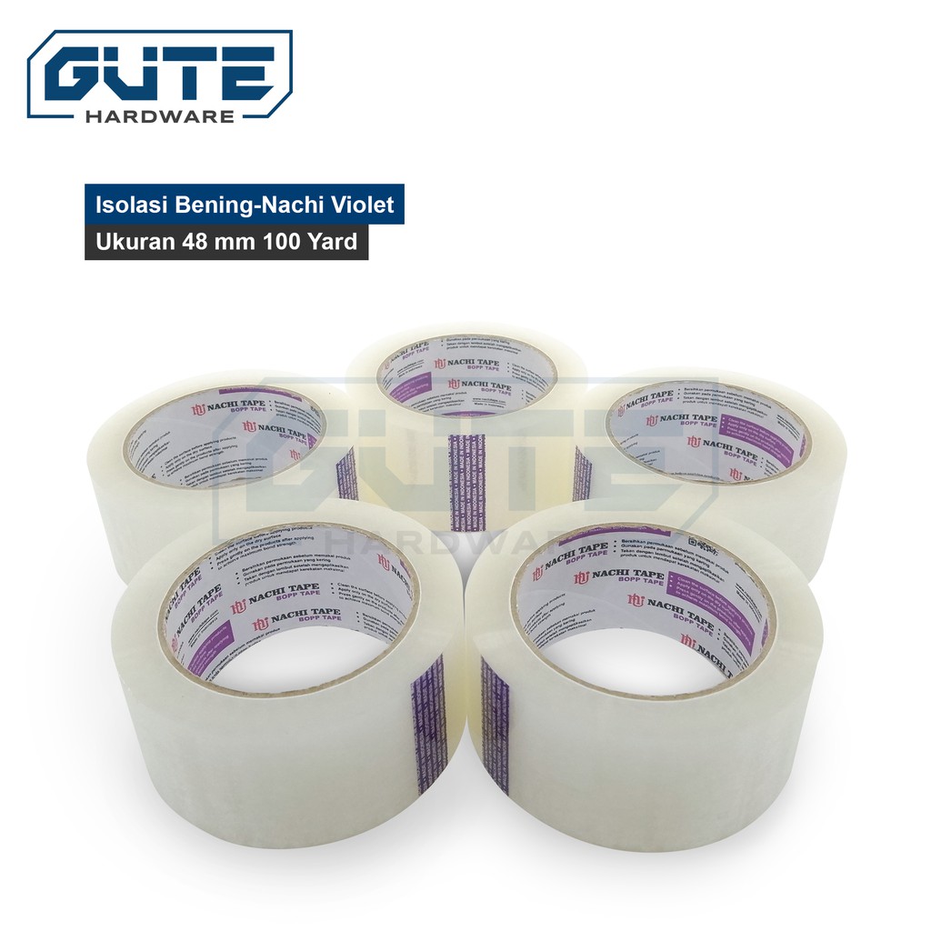 GUTE Isolasi Lakban Selotip Solasi Bening 2 Inch NACHI Violet Tape Murah