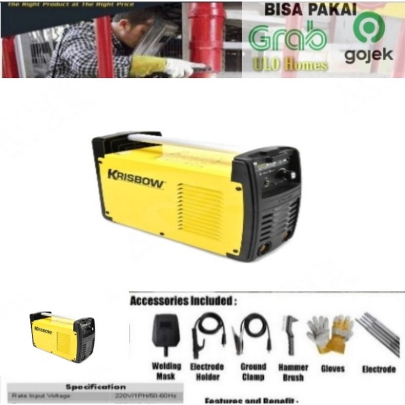 Krisbow mesin las inverter 200A 1PH vrsd20
