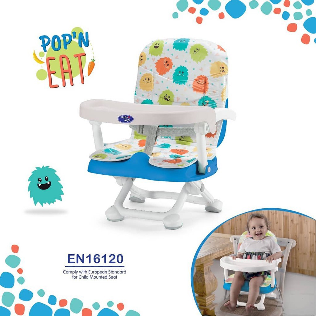 Baby Safe POP n Eat Booster Seat Kursi Makan Bayi BabySafe BO02 Biru Hijau