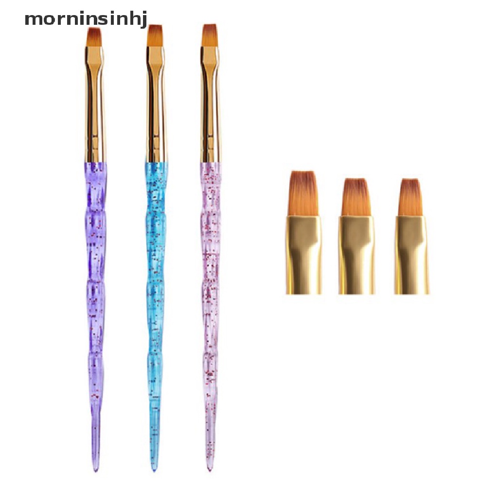 Mornin 3pcs / Set Pen Ukir / Lukis Kutek Gel Uv Akrilik Untuk Nail Art