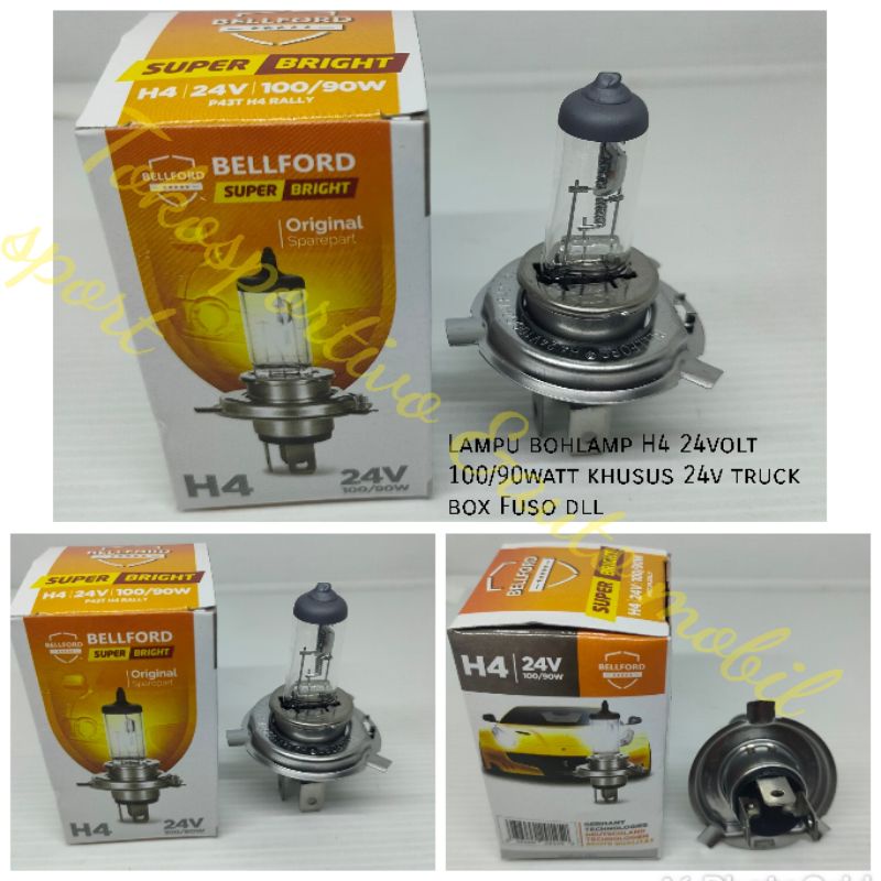 Lampu bohlamp halogen mobil H4 24v 100/90w Made in Jerman h4 truck box Fuso khusus 24v Lampu utama 24volt