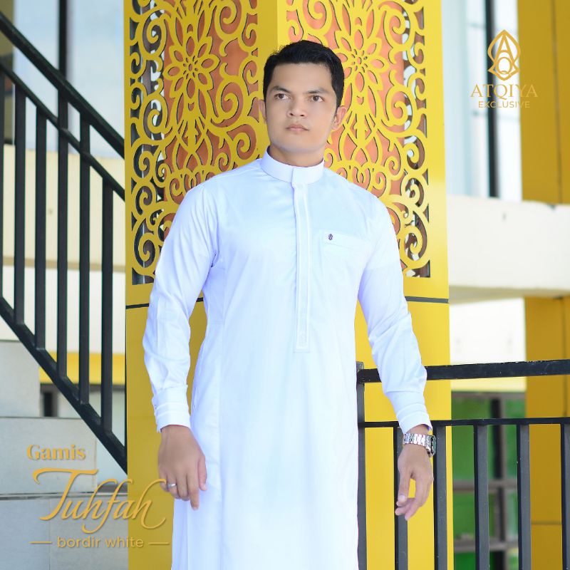 Gamis Jubah  Atqiya Tuhfah/  Gamis Jubah Pria/ Gamis Saudi Bordir.