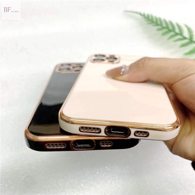 PREMIUM GLASS CASE 6D IPHONE 13 PROMAX 13 12 PROMAX 12 PRO 12 LIST CHROME GOLD + PELINDUNG KAMERA GLASS HARD CASE PACKING PRESS