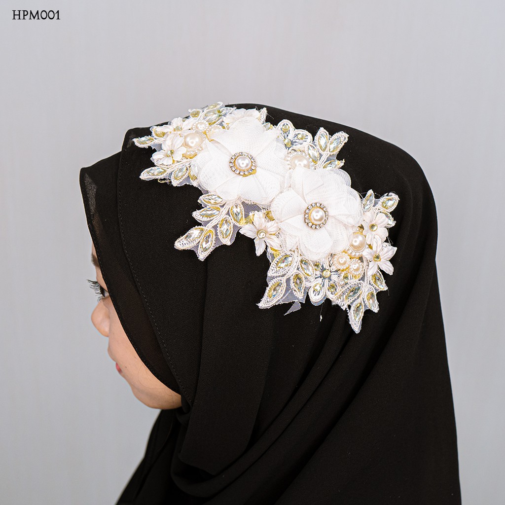 [PRODUK TERBATAS] HAIRPIECE PENGANTIN MODERN HIJAB FASHION WANITA LACE HPM001