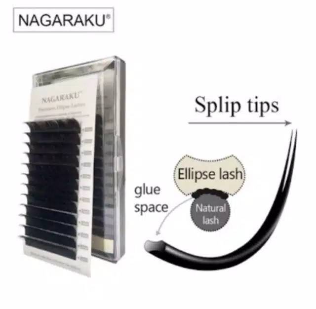 (OLD) ELLIPSE Nagaraku Eyelash Extension Super Soft (ELLIPSE) 10mm 11mm 12mm 13mm split tips