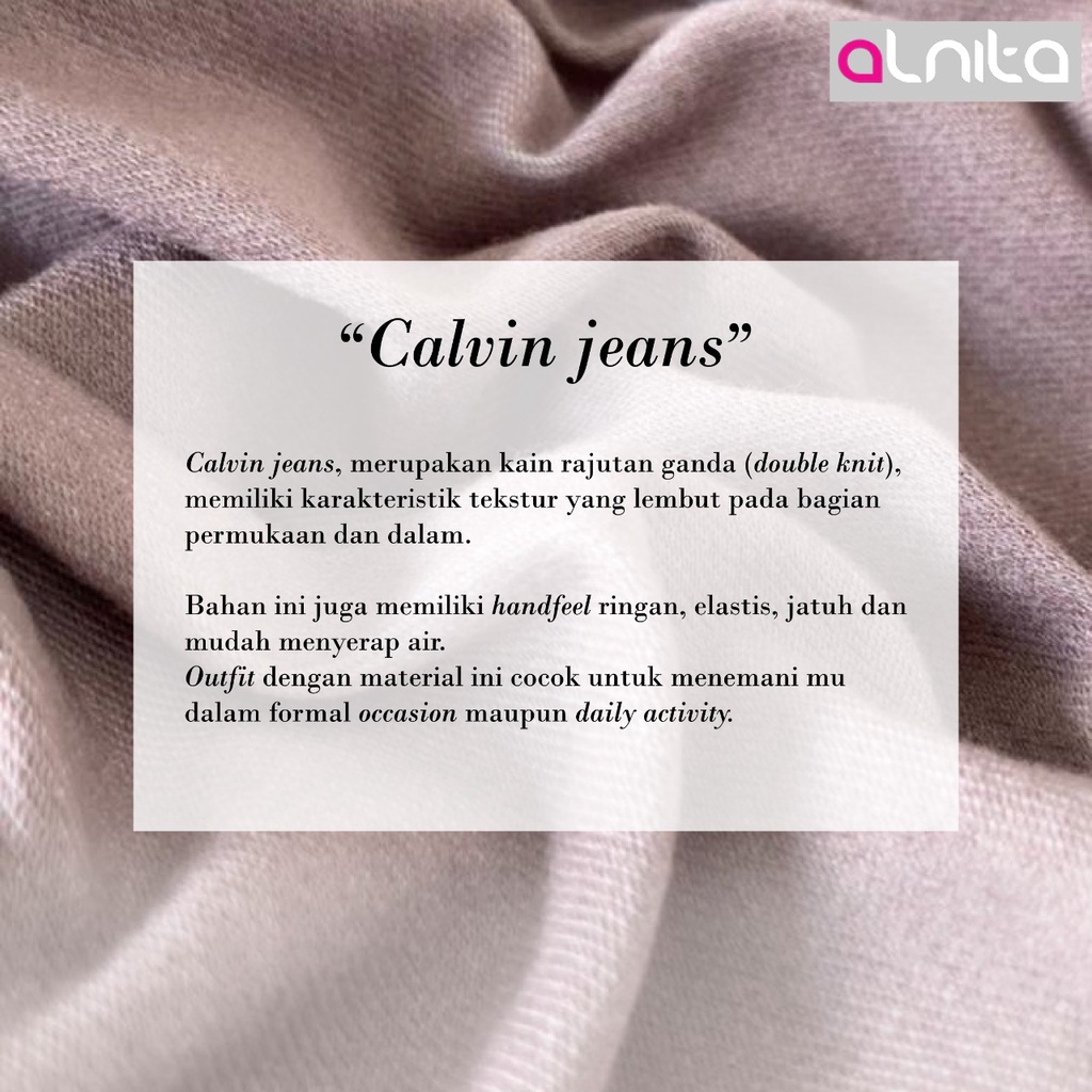 Alnita atasan Nano Bahan Calvin Jeans halus, nyaman dipakai dan ringan