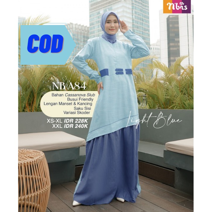 [BISA COD]BAJU GAMIS COUPLE MUSLIM SARIMBIT PASANGAN NIBRAS NB A84 GAMIS PROMO LEBARAN 2021