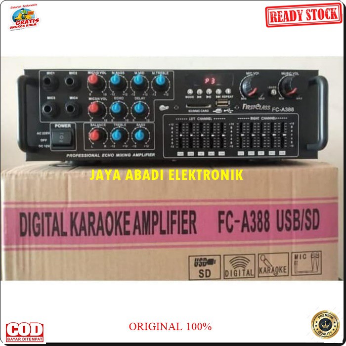 G82 FIRSTCLASS DIGITAL ECHO MIXER MIXING POWER AMPLI BLUETOOTH AMPLIFIER BLUETOOT EQUALIZER BLUTOT KARAOKE USB MP3 PLAYER AUDIO SOUND SYSTEM AC DC PROFESIONAL PRO AUX DJ VOCAL 4 CHANNEL NAKSIMAL SPEAKER PASIF UKURAN BISA SAMPAI 15 INCI SEPASANG7490