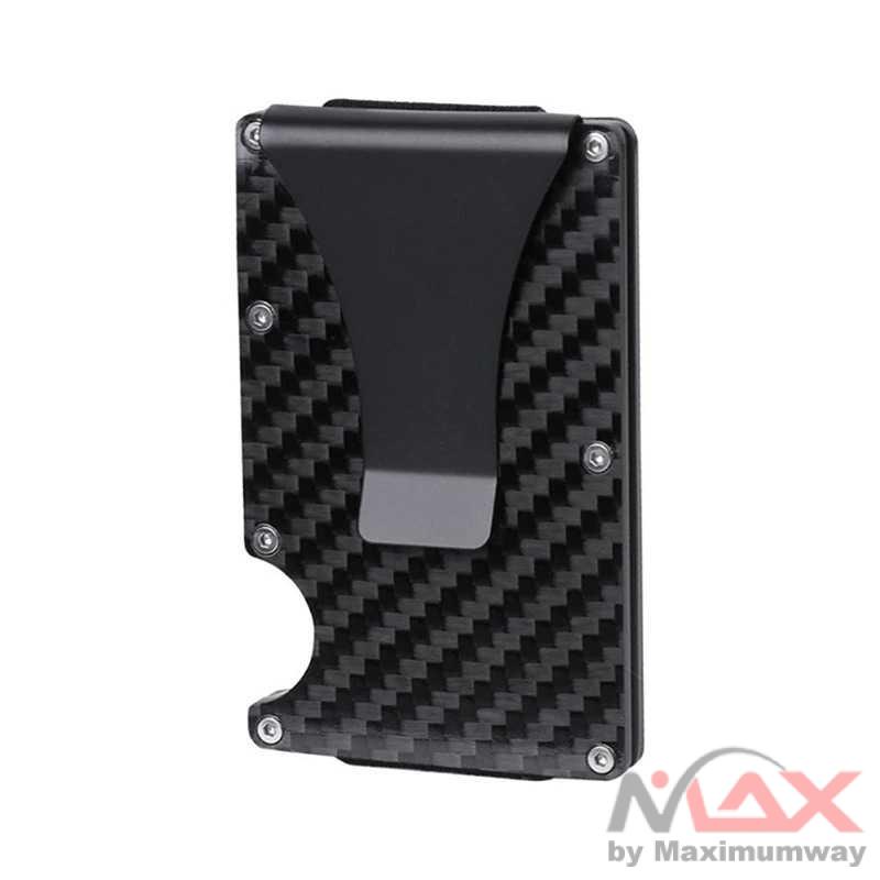 DailyLife Dompet Kartu Kredit Slim Carbon Fiber Clip Holder Purse pria wanita RFID Kartu Emoney ATM