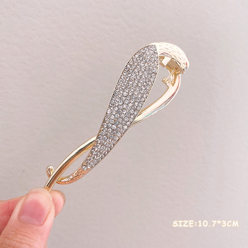 Jepit Rambut Bahan Alloy Aksen Mutiara Dan Berlian Imitasi Gaya Korea Untuk Wanita