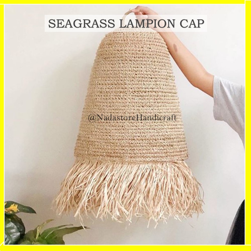 LAMPION CAP SEAGRASS / CUP LAMPU GANTUNG / KAP LAMPU SHADE ANYAMAN SEAGRASS