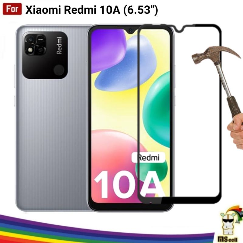 Tempered glass Xiaomi Redmi 10A Full Cover - Tg Redmi 10A Mi10A Anti Gores kaca Gorila Glass 9H 9D F