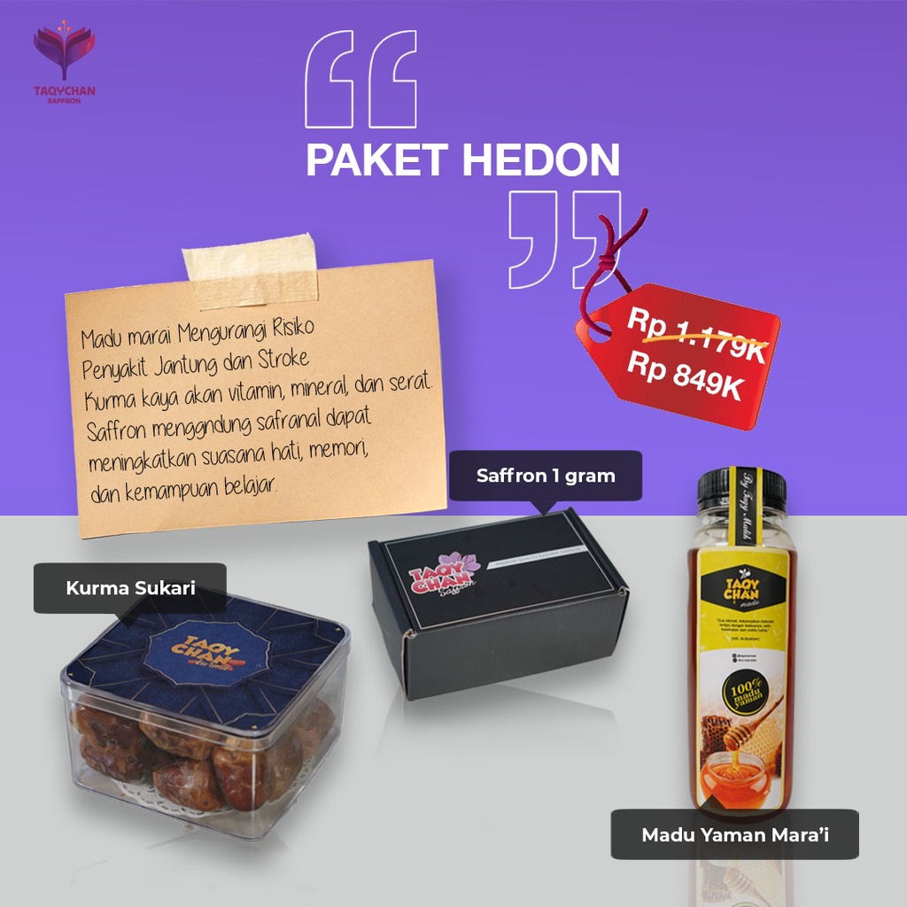 

PAKET HEDON TAQYCHAN SAFFRON (Hemat Ramadhon) by Taqy Malik