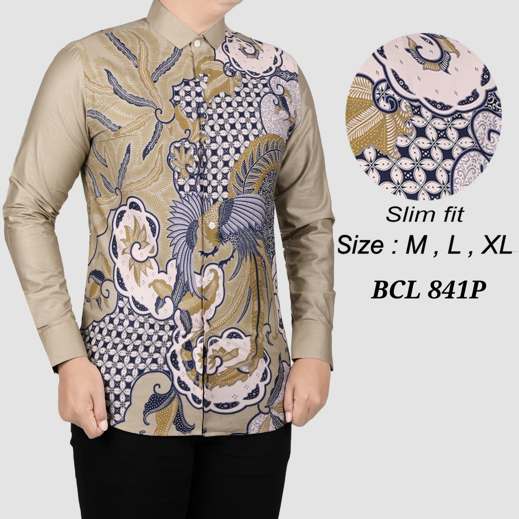 Batik Pria Lengan Panjang Batik Slimfit Motif Keren