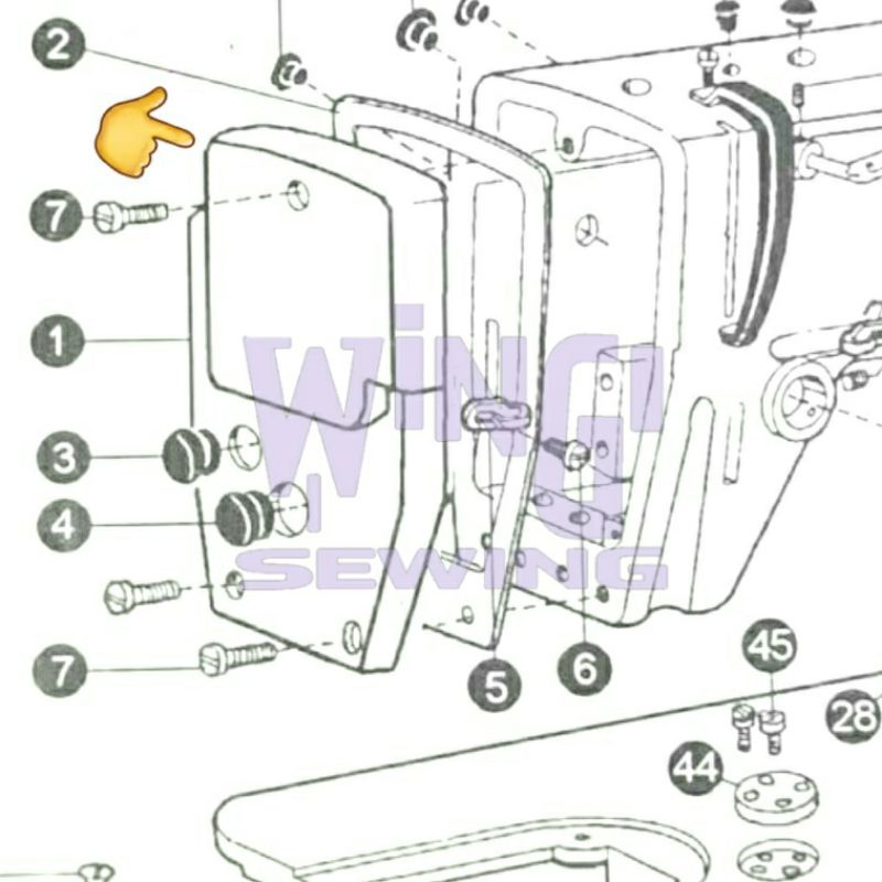 No 22T1003C1 TYPICAL GC6-28 Tutup Muka Face Plate Mesin Jahit Industri