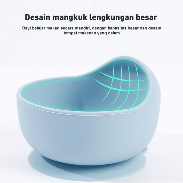 Bayi Set Alat Makan SET SILICONE BOWL + SPOON / Silicon Set Alat Mpasi Peralatan Makan Peralatan Makan Anak BPA Free