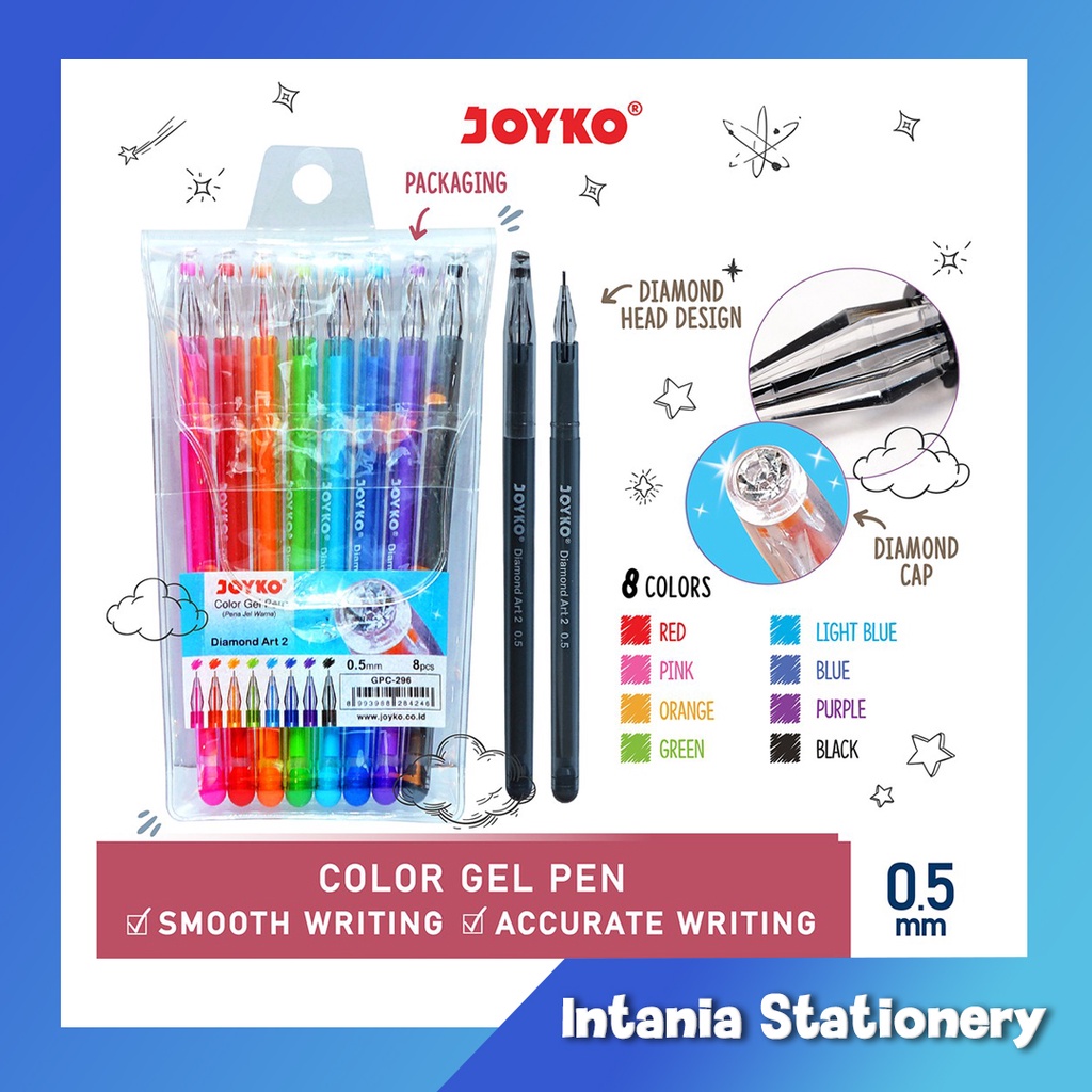 

BOLPOIN GEL WARNA JOYKO DIAMOND ISI 8