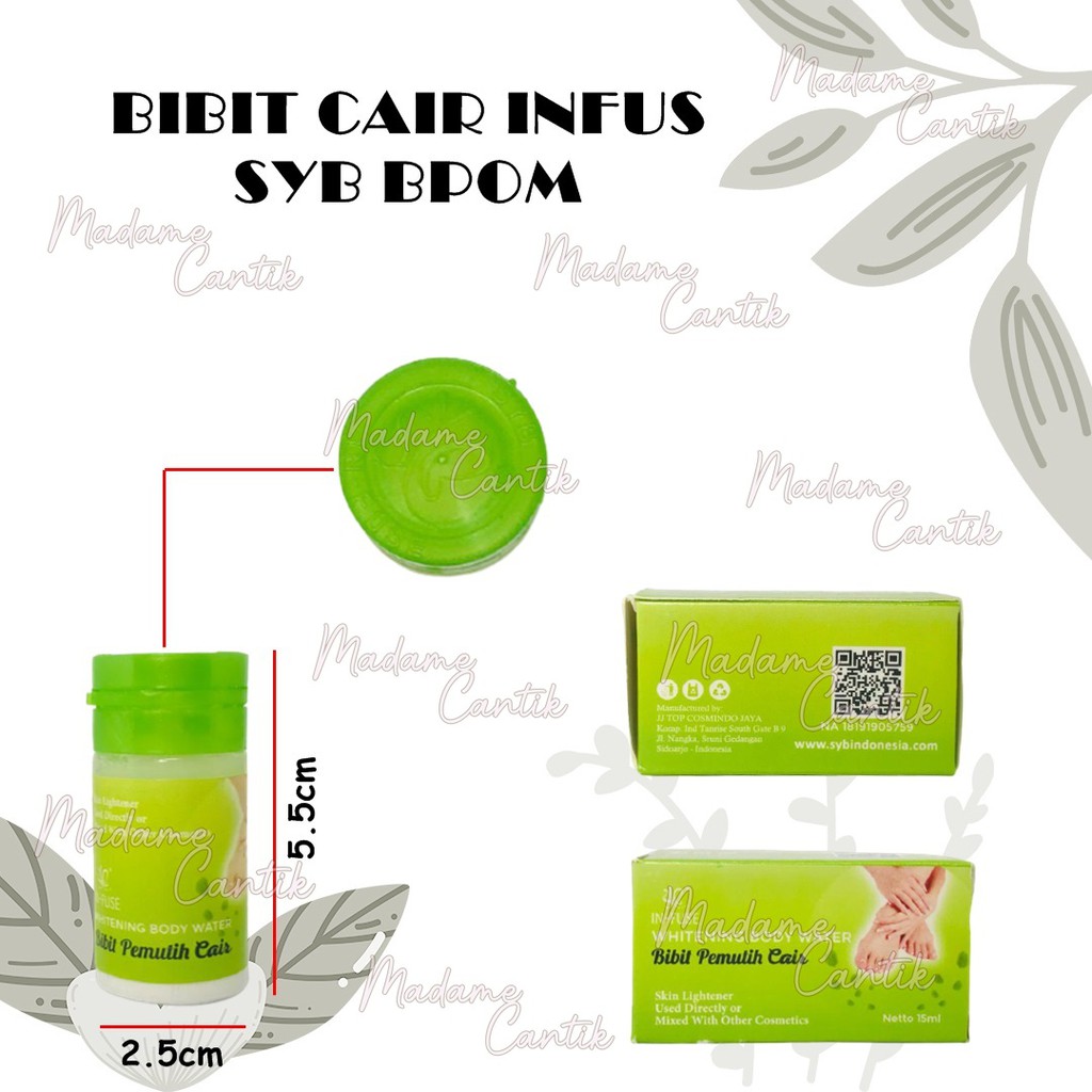 ✿ MADAME ✿ BIBIT CAIR INFUS SYB BPOM / BIBIT PEMUTIH CAIR SYB