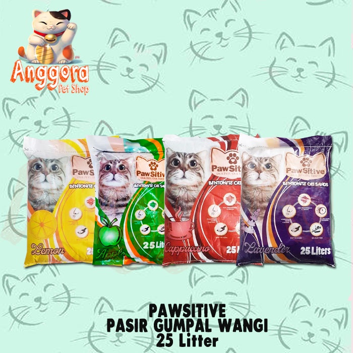 Promo pasir kucing PAWSITIVE 25 liter Pasir wangi gumpal kucing (Grab gosend)