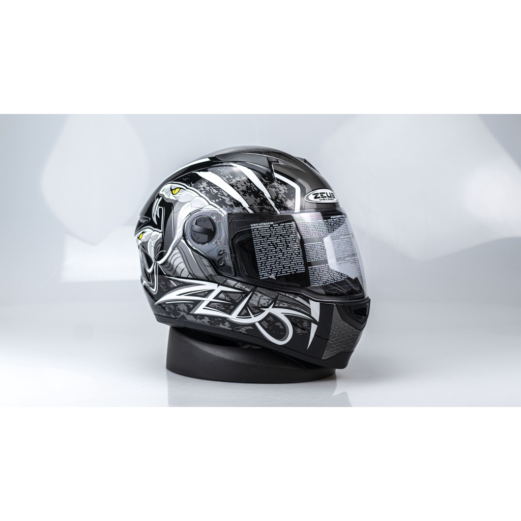 HELM MOTOR ZEUS 811 ZS811 BLACK /AL48 al 48 WHITE HELM IMPORT ORI SNI