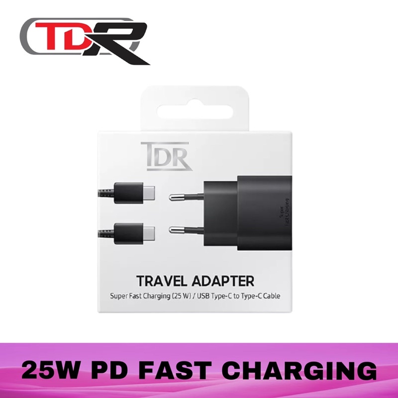 Casan - Adaptor - Travel Charger Samsung Note 20 25w Fast Charging Usb Tipe-C Kualitas 100% Packingan Import