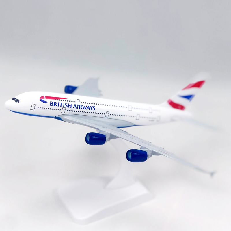 Miniatur Diecast Pesawat Airbus 380 A380 Bahan Alloy 20CM Untuk Koleksihadiah