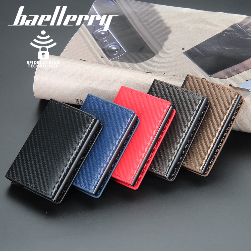 ORIGINAL BAELLERRY K9142 DOMPET KARTU LONTAR DENGAN PENUTUP MAGNET BAHAN KULIT PU HIGH GRADE