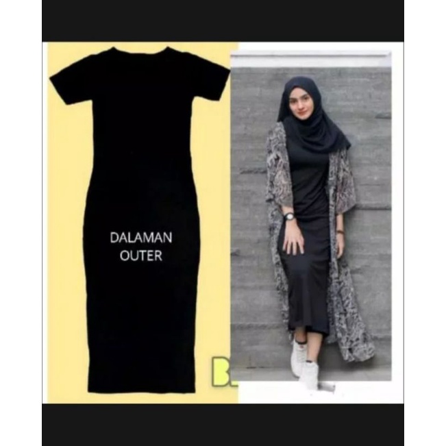 ( Diskon ambyar) Inner Span Dress Lengan Pendek // Inner Manset // Inner Dress