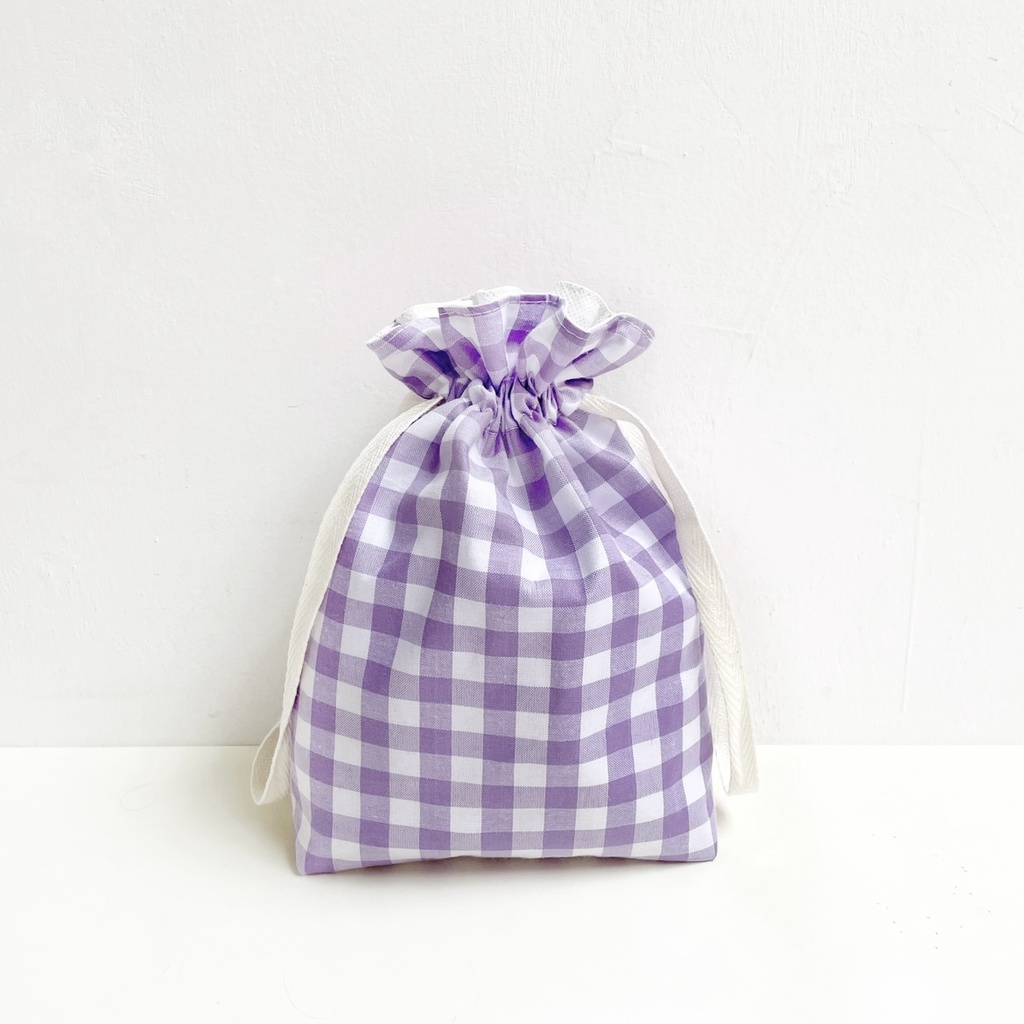 Pouch Serut Gingham / Tas Serut Lucu