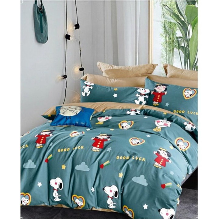 Teo&Kim Bedding Sprei Ready Katun Jepang Snoopy Good Luck 160x200x25 std (ITM-0338)