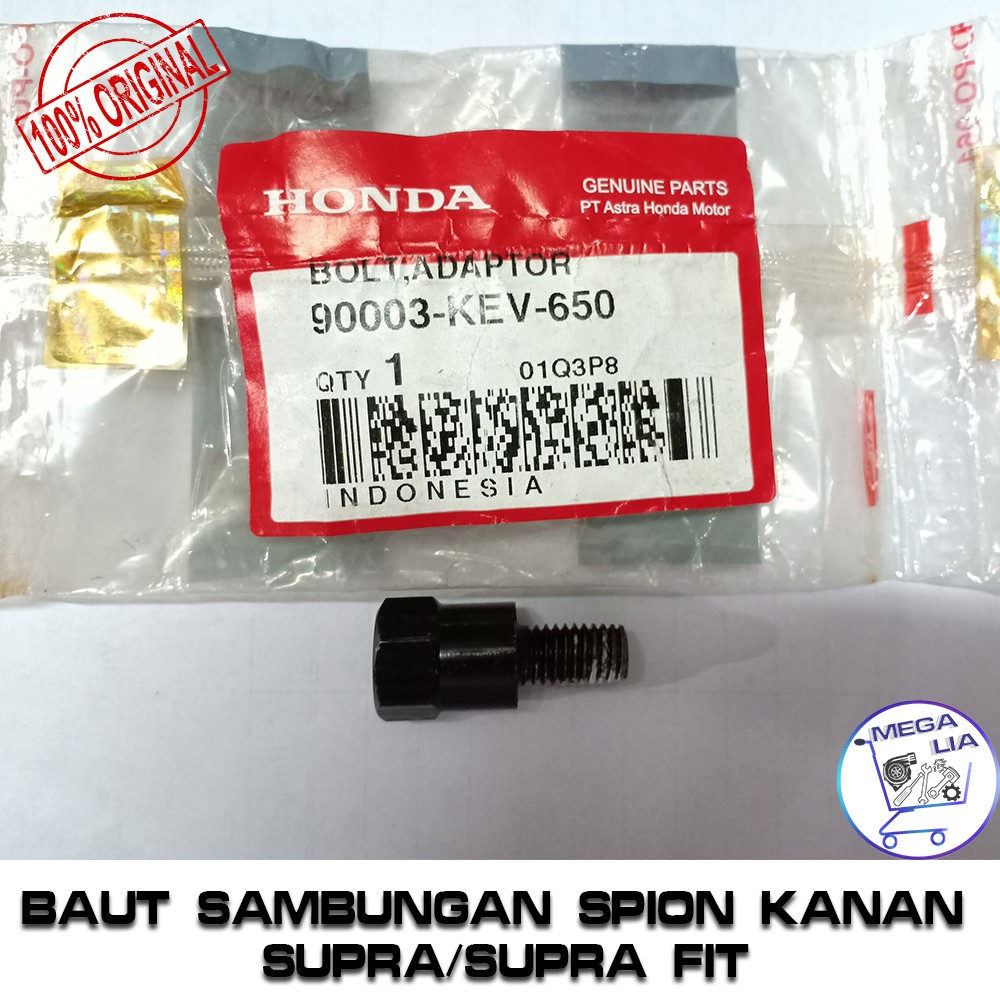 Baut Sambungan Spion Kanan Supra.Supra fit/Bolt Adaptor 100% ORI HONDA. 90003-KEV-650